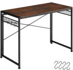 tectake 404660 paterson összecsukható íróasztal 102x51x77cm - ipari sötét fa, rusztikus