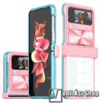 Ott! Mobile SAMSUNG Galaxy Z Flip4 (SM-F721), OTT! HINGE CAMSHIELD ARMOR mobiltok, Rózsaszín, Cyan, Átlátszó
