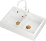 Quadron Chiuveta de bucatarie BILL 120 GranitQ cu 2 cuve Apron style Quadron (5903242539947) Chiuveta