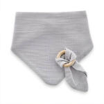BabyJem Set baveta cu doua fete din muselina cu jucarie dentitie babyjem (culoare: somon) Bavata