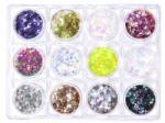 Global Fashion Set 12 decoratiuni paiete pentru unghii, multicolor