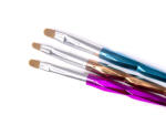 Global Fashion Set pensule pentru aplicare gel UV, Nr. 4, Nr. 6, Nr. 8, 3 piese