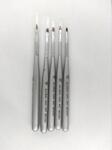 Global Fashion Set pensule manichiura, par artificial, pentru pictura pe unghii, 5 piese, culoare argintie