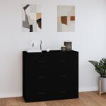 vidaXL Servantă, negru, 80x33x70 cm, lemn prelucrat (816577) Comoda