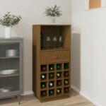 vidaXL Dulap de vinuri, maro miere, 45x34x100 cm, lemn masiv de pin (821535) - vidaxl Suport sticla vin