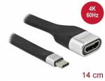 Delock FPC lapos csík kábel USB Type-C - HDMI (DP Alt Mode) 4K 60 Hz 14 cm (86933) - dellaprint