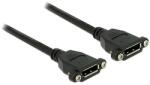 Delock Kábel, Displayport 1.2 hüvely > Displayport hüvely, panelrögzítés, 4K 60 Hz 0, 25 m (85113)