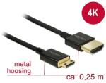 Delock Nagysebességű HDMI-kábel Ethernettel - HDMI-A-csatlakozódugó > HDMI Mini-C-csatlakozódugó, 3D (85118) - dellaprint