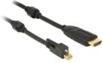 Delock Kábel mini Displayport 1.2-dugós csatlakozó csavarral > HDMI-csatlakozódugó 4K aktív fekete2m (83730) - dellaprint