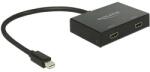 Delock DisplayPort 1.2-es elosztó 1 x mini DisplayPort-bemenet > 2 x HDMI-kimenet 4K (87696)