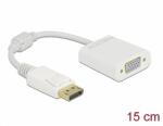 Delock Adapter DisplayPort 1.2-dugós csatlakozó-VGA-csatlakozóhüvely passzív fehér (61007)