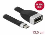 Delock FPC lapos csík kábel USB Type-C - DisplayPort (DP Alt Mode) 4K 60 Hz 13, 5 cm (86731) - dellaprint