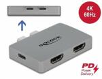 Delock Kettős HDMI adapter MacBook-hoz 4K 60 Hz és PD 3.0-s (64123) - dellaprint