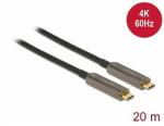 Delock Aktív optikai video kábel USB-C csatlakozóval 4K 60 Hz 20 m hosszú (84122) - dellaprint
