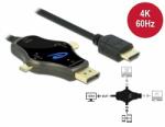 Delock 3 az 1-ben, 4K 60 Hz-s képernyő kábel USB-C , DisplayPort és mini DisplayPort bemenettel, val (85974)