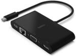 Belkin USB-C Multimedia Adapter - мултифункционален адаптер за свързване от USB-C към Ethernet, HDMI, VGA и USB-А 3.0 (черен)