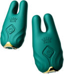 Zalo Nave Wireless Vibrating Nipple Clamps Turquoise Green - superlove