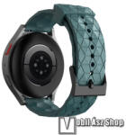  Okosóra szíj - szilikon, focilabda textúra minta - ZÖLDESKÉK - 128mm+85mm hosszú, 20mm széles - SAMSUNG Galaxy Watch 42mm / Amazfit GTS / Galaxy Watch3 41mm / HUAWEI Watch GT 2 42mm / Galaxy Watch Act
