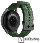  Okosóra szíj - szilikon, focilabda textúra minta - SÖTÉTZÖLD - 125mm+89mm hosszú, 22mm széles - SAMSUNG Galaxy Watch 46mm / Watch GT2 46mm / Watch GT 2e / Galaxy Watch3 45mm / Honor MagicWatch 2 46mm