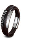 BeSpecial Bratara piele naturala maro cu elemente si inchizatoare din inox (BIGP0090_23)