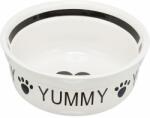 TRIXIE Bol ceramic pentru caini si pisici, alb/negru, 0, 25 l/ 13 cm