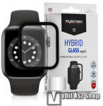 MYSCREEN HYBRID GLASS EDGE 3D Elastic Glass okosóra rugalmas edzett üveg - FEKETE - 0, 25 mm, 7H, A teljes képernyőt védi - APPLE Watch Series 6 40m / Watch SE 40m / Watch SE (2022) (40mm)