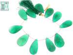  Onix Verde Margele Pietre Semipretioase Picatura Fatetata - 22-30 x 14-19 mm - Lungime Sirag 21 cm