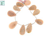  Opal Roz de Peru Margele Pietre Semipretioase Picatura Fatetat - 24-31 x 14-19 mm - Lungime de Sirag 21 cm