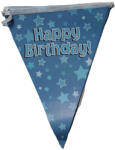  Party zászló, Happy birthday, kék, csillagos