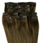 HairExtensionShop Csatos Emberi Póthaj Standard Középbarna Színben 40cm (Szín #6) (RC406)