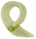 HairExtensionShop Keratinos I-TIP Emberi Póthaj Standard Mikró Gyűrűzéshez Platinaszőke 40cm (Szín #613) (RIT40613)