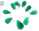  Onix Verde Margele Pietre Semipretioase Picatura Fatetata - 26-35 x 14-23 mm - Lungime Sirag 20 cm