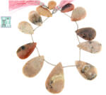  Opal Roz de Peru Margele Pietre Semipretioase Picatura Fatetat - 16-38 x 10-21 mm - Lungime de Sirag 21 cm