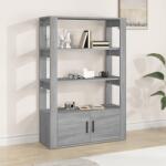 vidaXL Servantă, gri sonoma, 80x30x119, 5 cm, lemn prelucrat (819474) Comoda