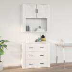 vidaXL Dulap de perete, alb extralucios, 80x33x80 cm, lemn compozit (816586) Comoda