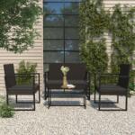 vidaXL Set mobilier relaxare grădină 4 piese cu perne poliratan negru (319199)