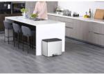 EKO Coș de gunoi cu pedală Essential, argintiu mat, 3x9 L 31184675 (440003) Cos de gunoi
