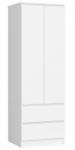 AKORD Gardróbszekrény fiókkal - Akord Furniture S60 - fehér