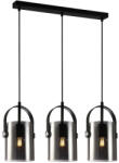 Italux Lustra moderna neagra liniara cu 3 pendule Nanesma (PND-32453-3-BK+SG)