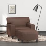 vidaXL Fotoliu canapea cu taburet, maro, 60 cm, piele ecologică (3153547) Canapea