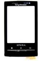 Sony Ericsson X10 mini Pro előlap érintőpanellel, érintőképernyő fekete