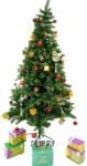  Set brad artificial de Craciun si elemente decorative, nins, decorat cu conuri pin, pentru interior/exterior, inaltime 210 cm, diametru 131 cm, 630 ramuri, Flippy, alb/verde, suport metalic inclus (11