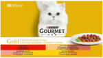 Gourmet Gold gustări în sos hrană umedă pentru pisici - Multipack (12 pachete | 12 x 4 x 85 g | 48 buc conserve) 4.08 kg