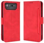  SLOT Husă portofel pentru Asus Rog Phone 6 / Rog Phone 6 Pro roșu
