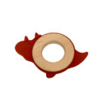 Zuluff Jucarie dentite din lemn si silicon, Coccorito, Red (ZLF_dent_lemn_dino_red)