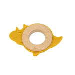 Zuluff Jucarie dentite din lemn si silicon, Coccorito, Mustard (ZLF_dent_lemn_dino_mustard)