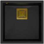 Quadron Chiuveta compozit sub blat Quadron Unique David 40 negru carbon - auriu 42x42 cm (HQD4242U7-G1) Chiuveta