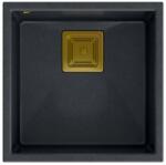 Quadron Chiuveta compozit sub blat Quadron Unique David 40 negru - auriu 42x42 cm (HQD4242U8-G1) Chiuveta