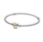 Pandora Moments Kupolás arany szívkapcsos kígyólánc ezüst karkötő - 599380C00-16 (599380C00-16)