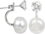 JwL Luxury Pearls Kristállyal és igazgyönggyel díszített dupla fülbevaló JL0059
